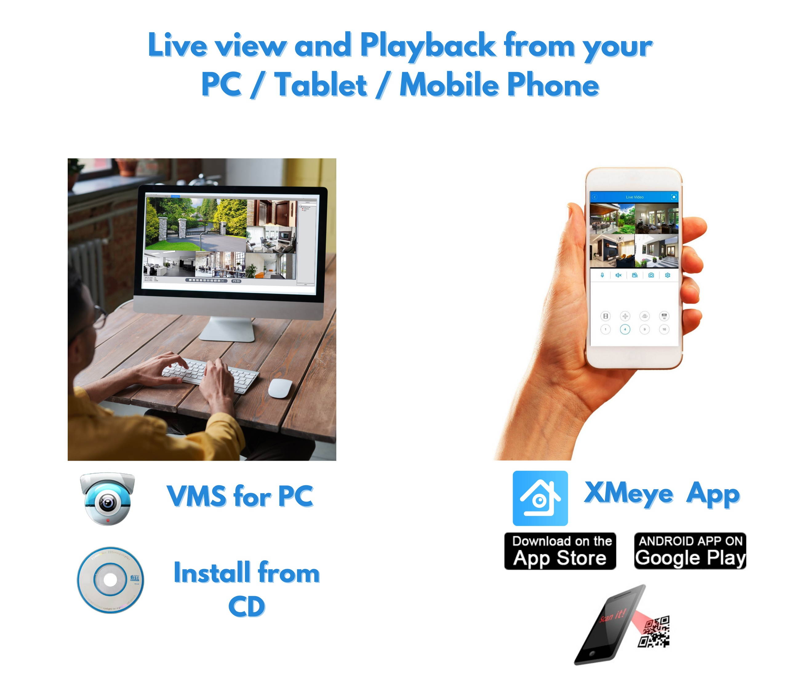 Evertech 16 Channel H.265 HD Standalone DVR 4in1 TVI AHD CVI Analog Easy Remote Access CCTV Home Office Security Surveillance Video Recorder with 2TB Hard Drive Included