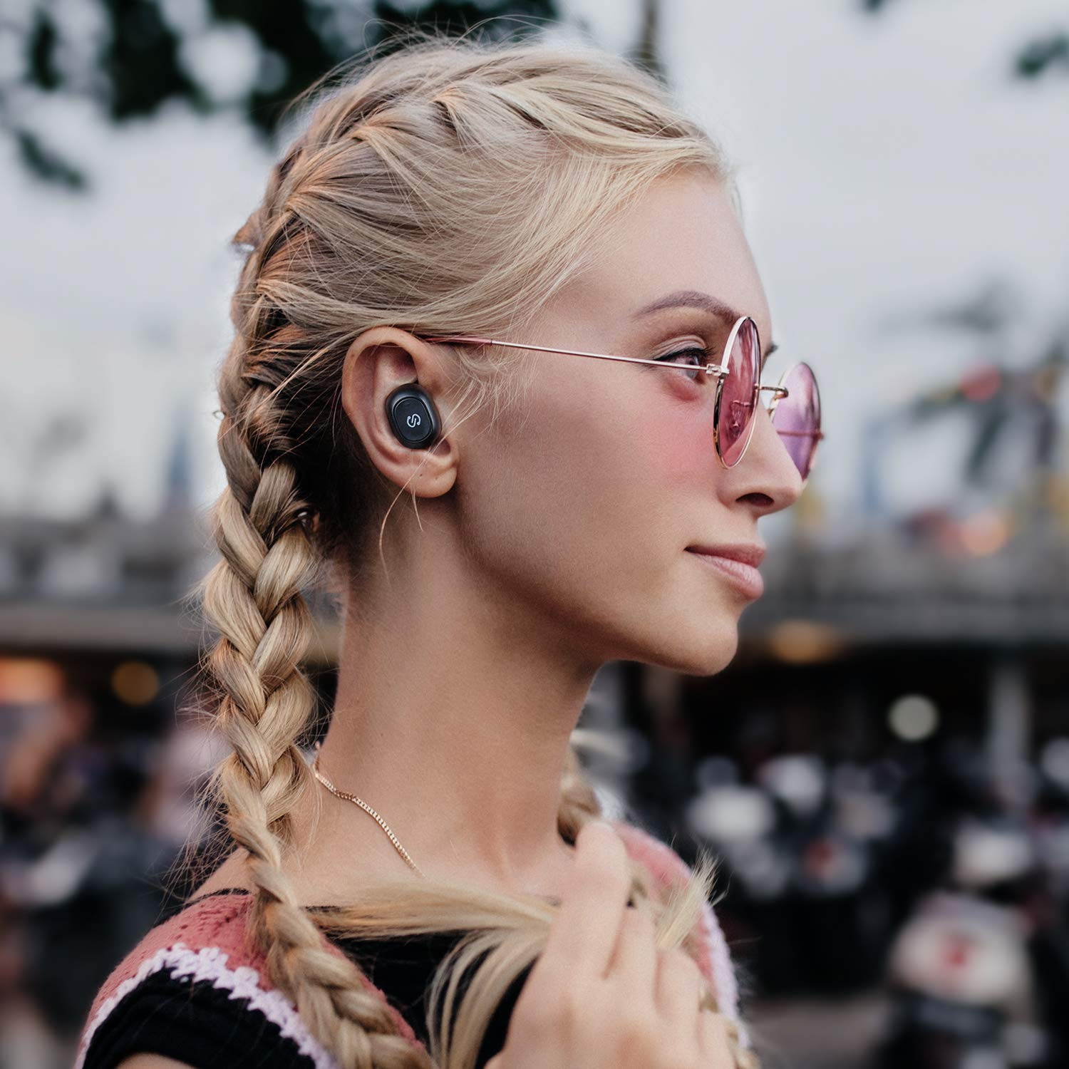 Wireless True  Bluetooth Earbuds in-Ear Stereo Bluetooth Headphones Wireless Earphones (Bluetooth 5.0, Built-in Mic, Stereo Calls, Total 15 Hours Playtime)