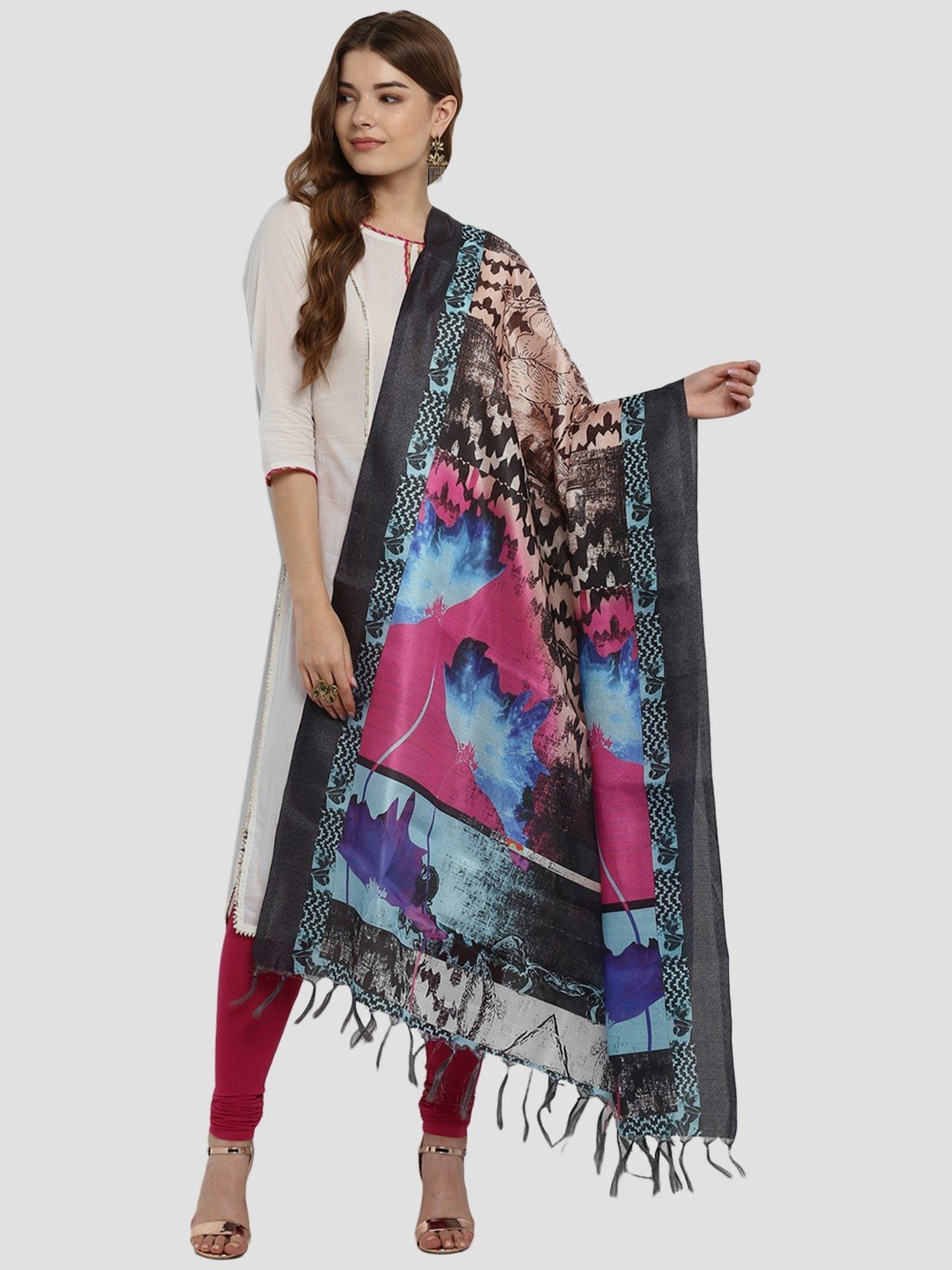 Saree Mall Multicolored Printed Dupatta