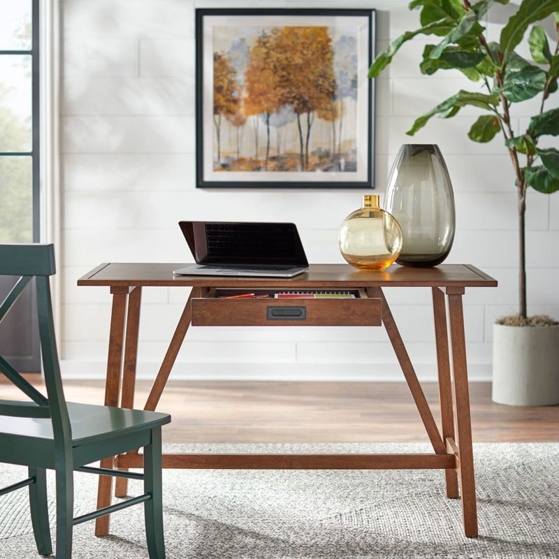 Boulder Trestle Desk Dark Oak - Buylateral