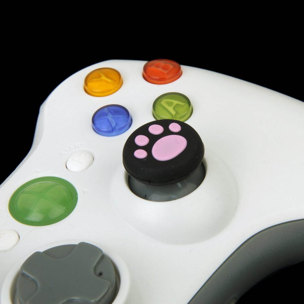 Vivi Audio Thumb Stick Grips Cap Cover Joystick Thumbsticks Caps For PS4 XBOX ONE XBOX 360 PS3 PS2 White Cat Dog Paw 10pcs