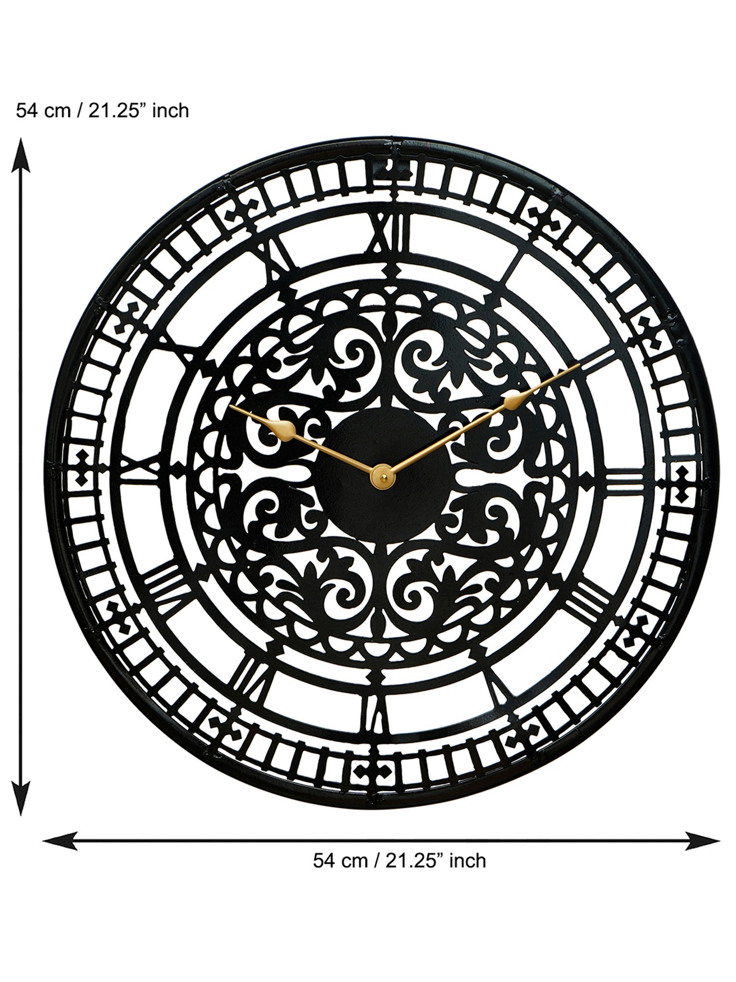 CHRONIKLE Round Black Iron Wall Clock