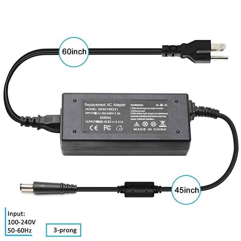 AC Laptop Charger Adapter for Dell Inspiron 13 15 7000 5000 3000 5555 5558 5559 3552 7558 7359 7352 7347 7348 7378 7353 5368 5378XPS 13 9350 9360 9365 3943 9333 9343 9344 Power Supply Cord