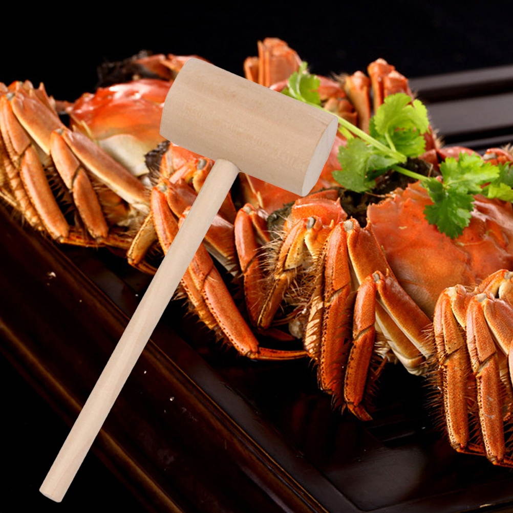 12pcs Solid Wood Mini Hammers Hitting Hammer Cake Mallet Kids Educational Toy (Round)