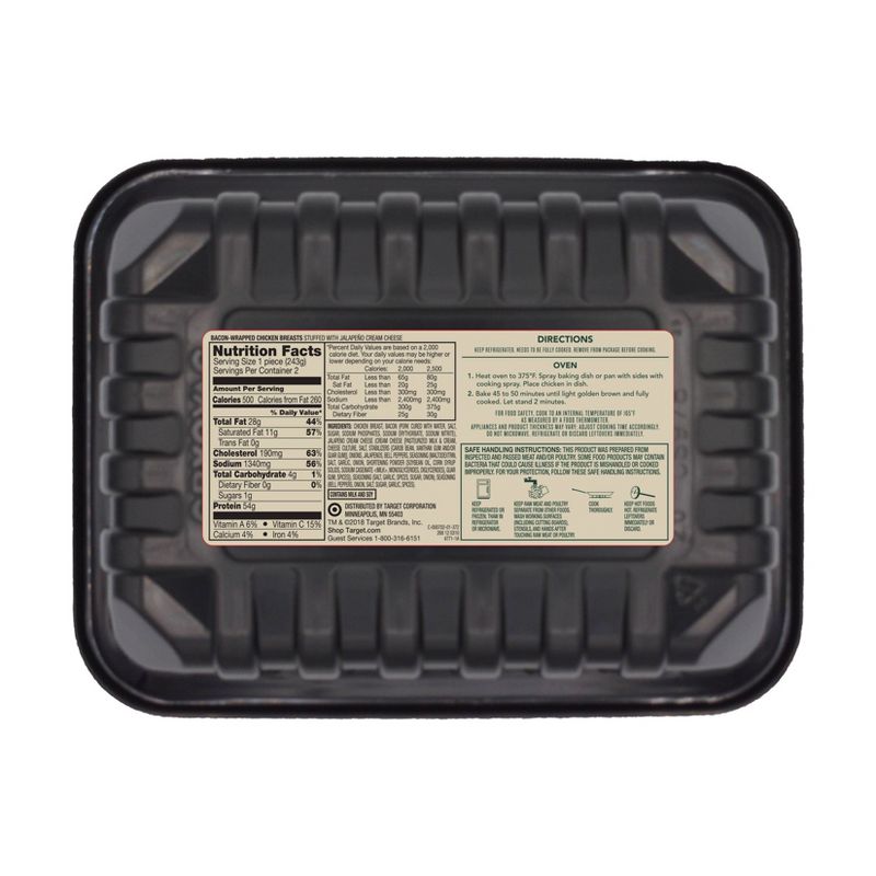 Bacon Wrapped Jalapeno Stuffed Chicken Breast Meal Kit - 15.43oz - Serves 2 - Archer Farms™