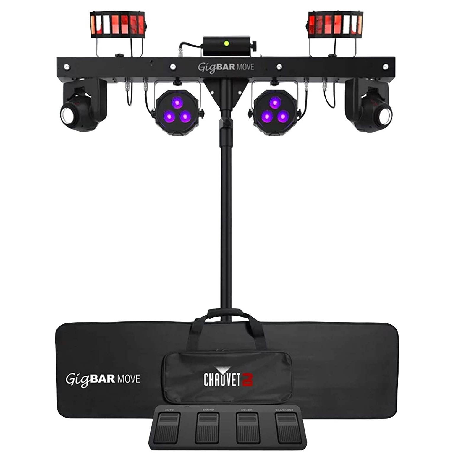 Chauvet DJ Gig Bar Move 5-in-1 LED Lighting System with 2 Moving Heads, Black