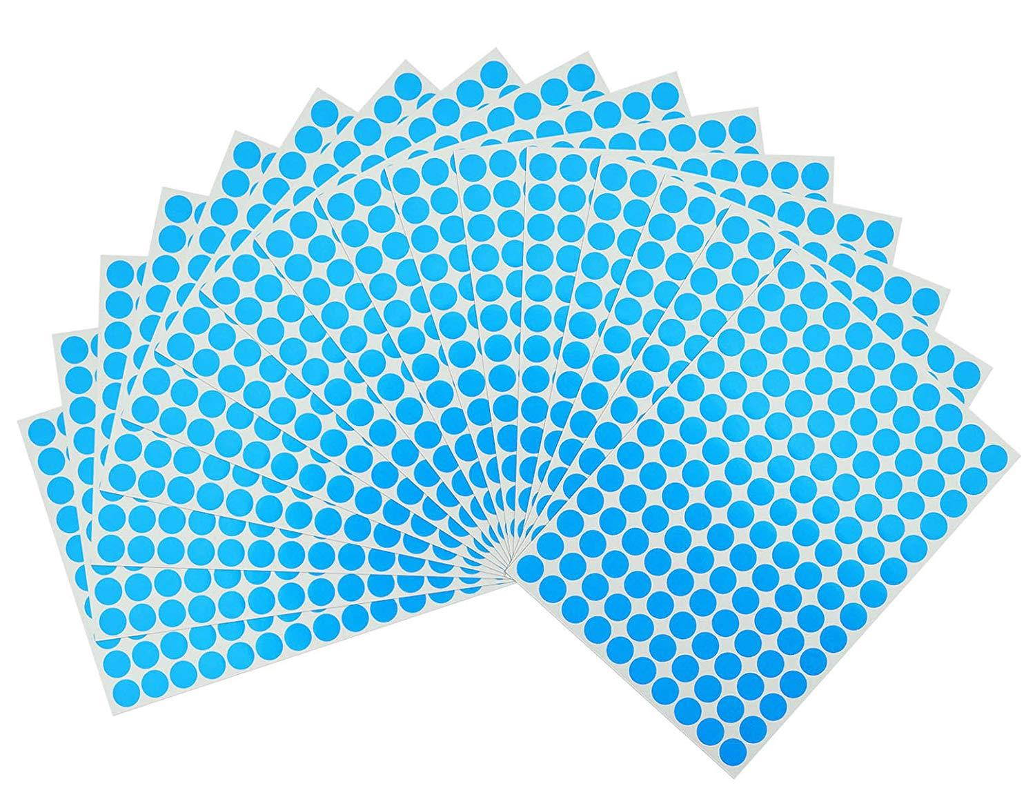 ONUPGO Pack of 2240 Round Color Coding Labels Circle Dot Stickers, 3/4" Fluorescent Dot Labels Sticker, Bright Neon Colors Label (Neon - Blue)