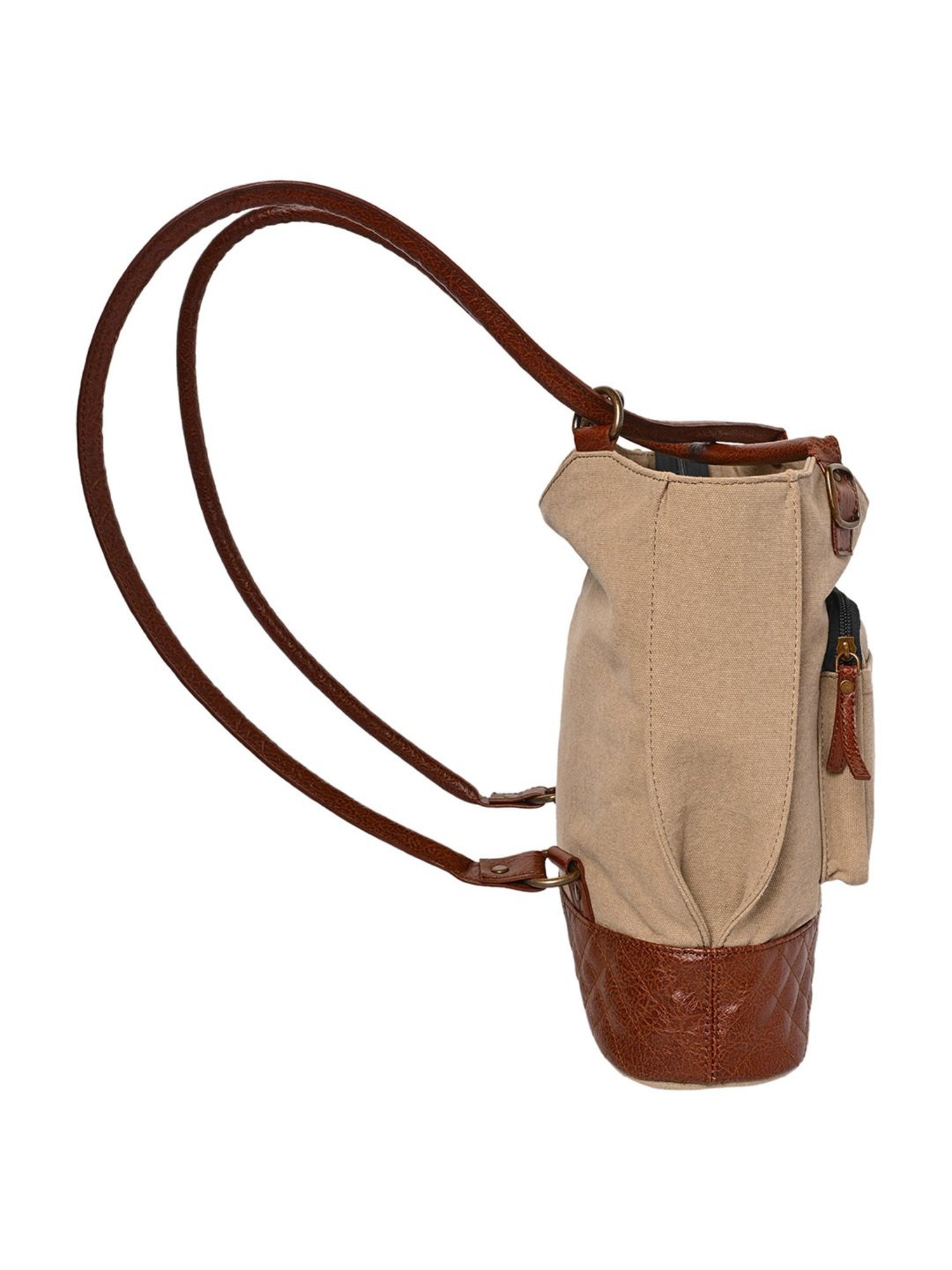 Mona B Beige Convertible Large Tote