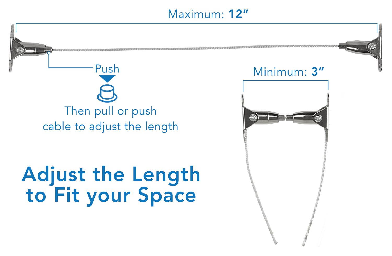 Mount-It! Furniture Anti-Tip Anchor Steel Child Safety Straps | Secure Wall Anchors | Adjust Up to 12 inches | 2 Pack