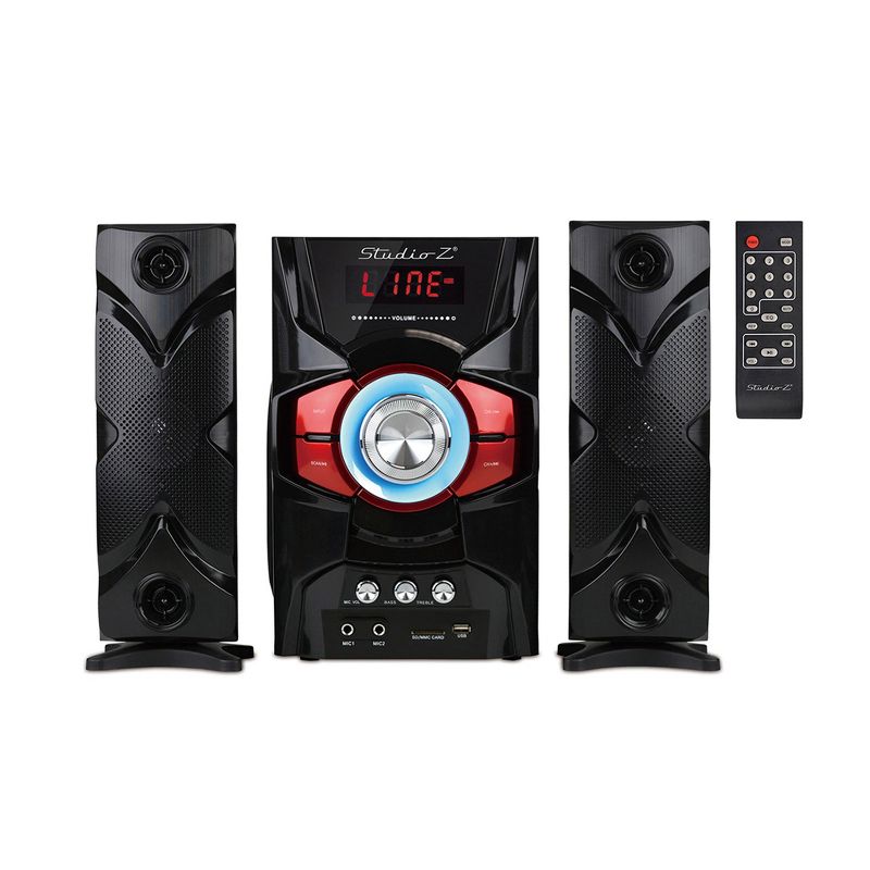 Studio Z ZMX-3000 3 Piece Home Audio Music Sound System with 3 Inch Speakers, 6.5 Inch Subwoofer, USB Port, Mic Port, SD Card Slot, and Remote Control