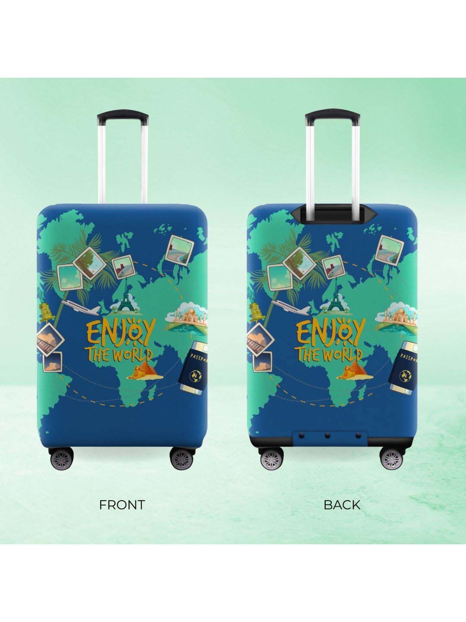 Nasher Miles Polyester 65 cm (24 Inch) Medium Protective Luggage Cover - World Design