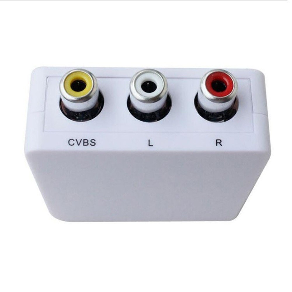 to AV Converter to RCAto AV 1080P to 3RCA CVBS AV Composite Video Audio Converter Adapter Supports PALNTSC with USB Charge Cable for PC Laptop HDTV DVD to AV Black