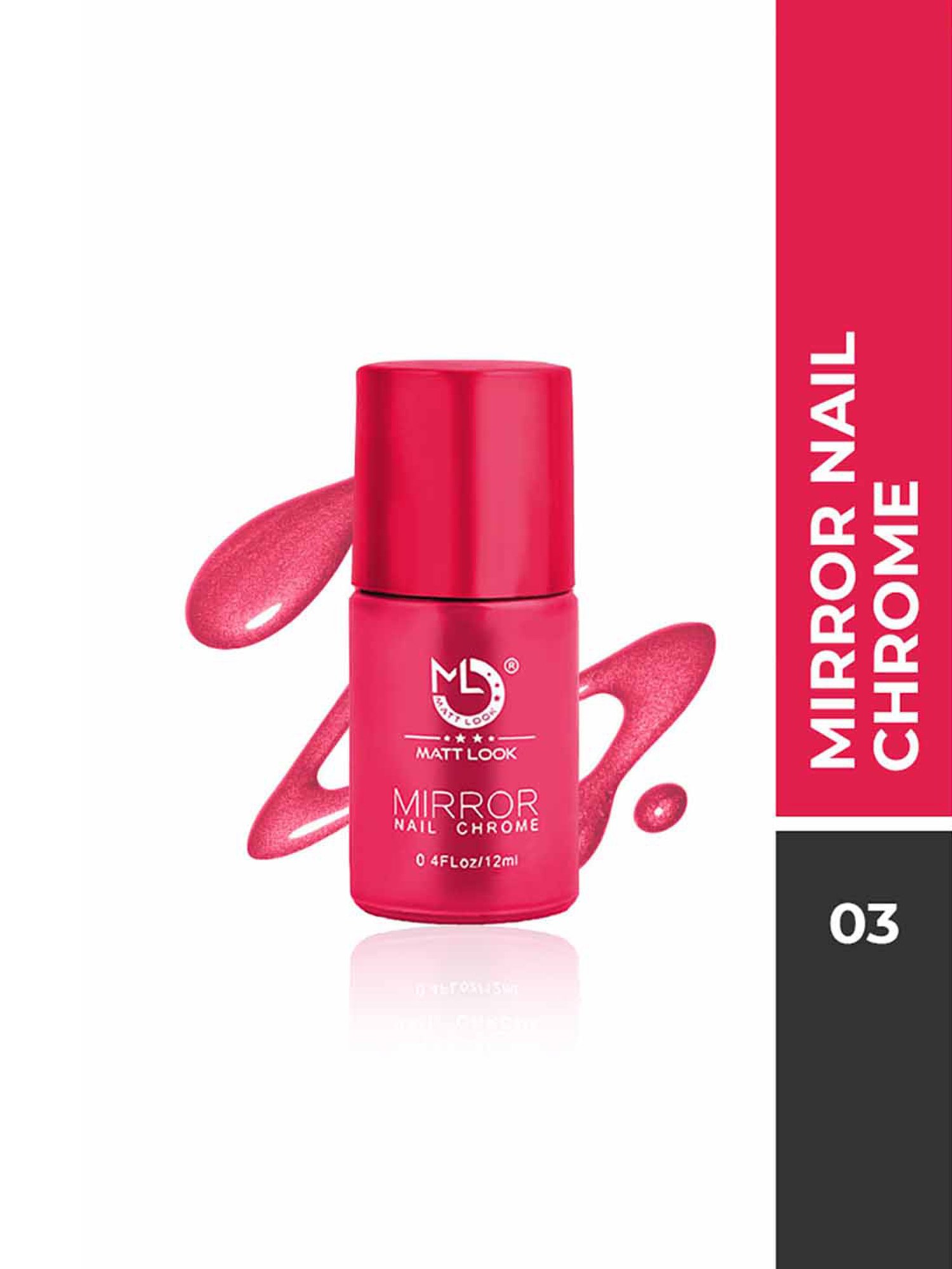 Matt Look Mirror Nail Chrome 03 Red - 12 ml