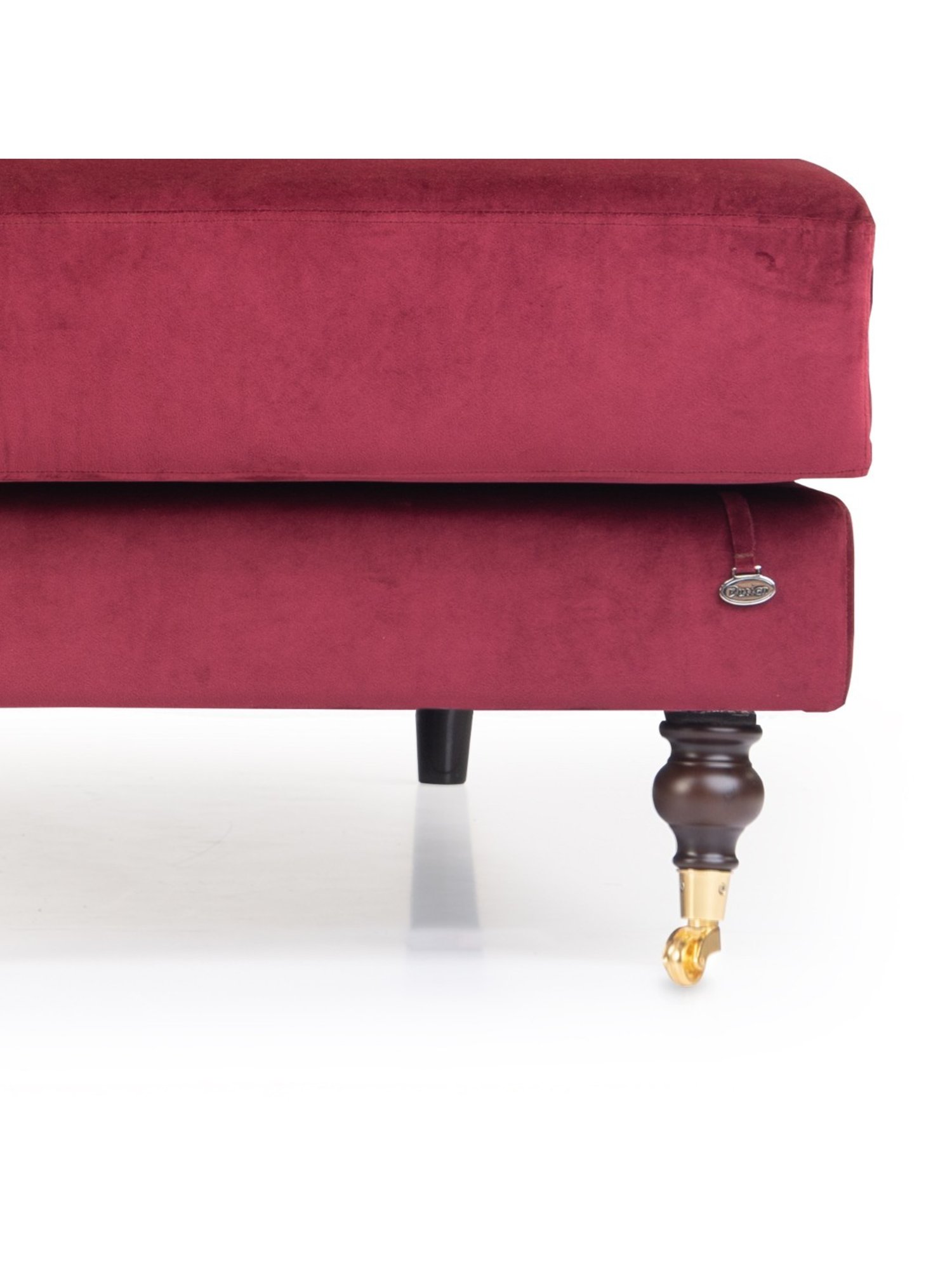 Durian Ruse X Odyssey Edit Modern Ruby Red Fabric L Shaped Sofa