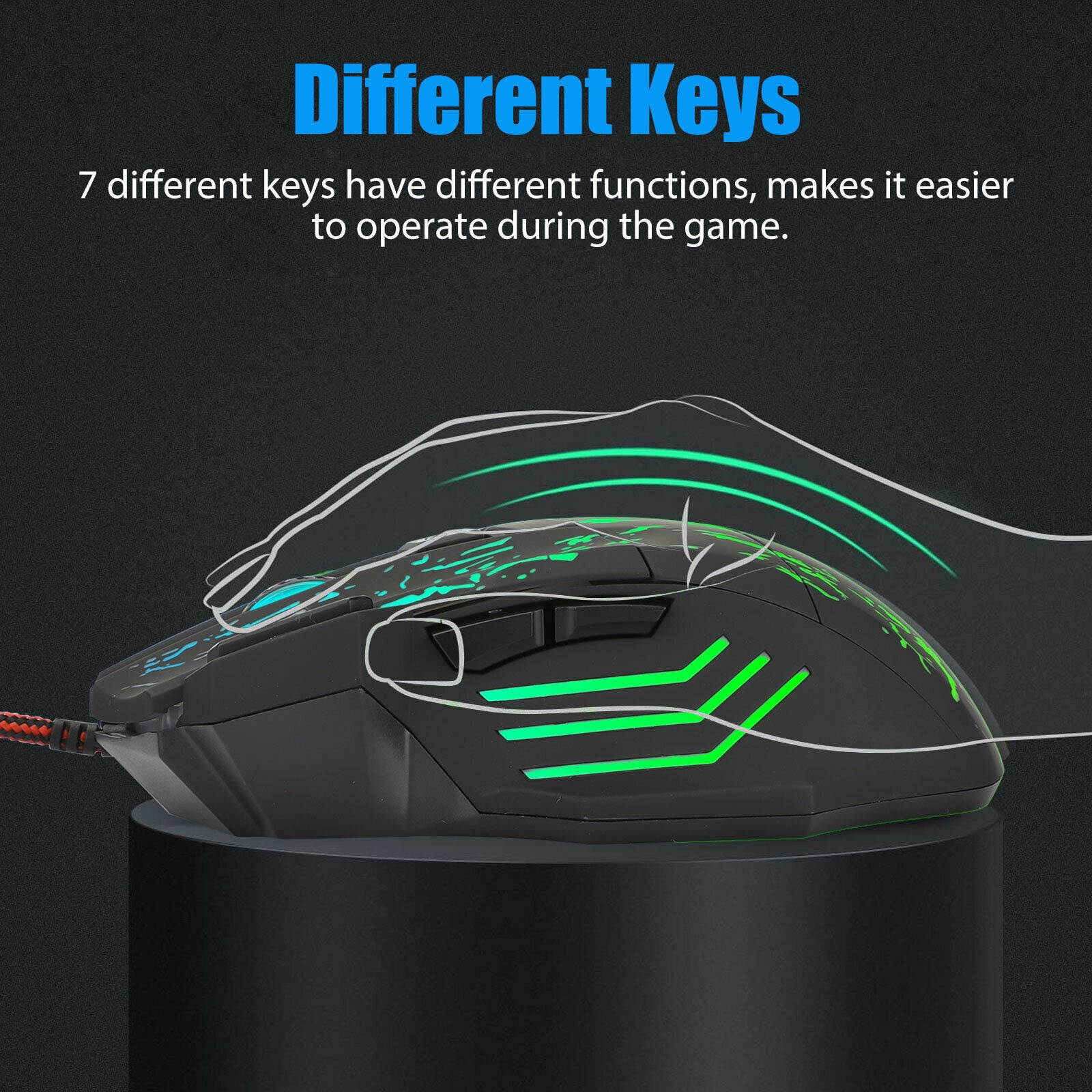 Wired USB Gaming Mice Mouse 5500DPI LED RGB Flowing Backlit Light for PC Laptop