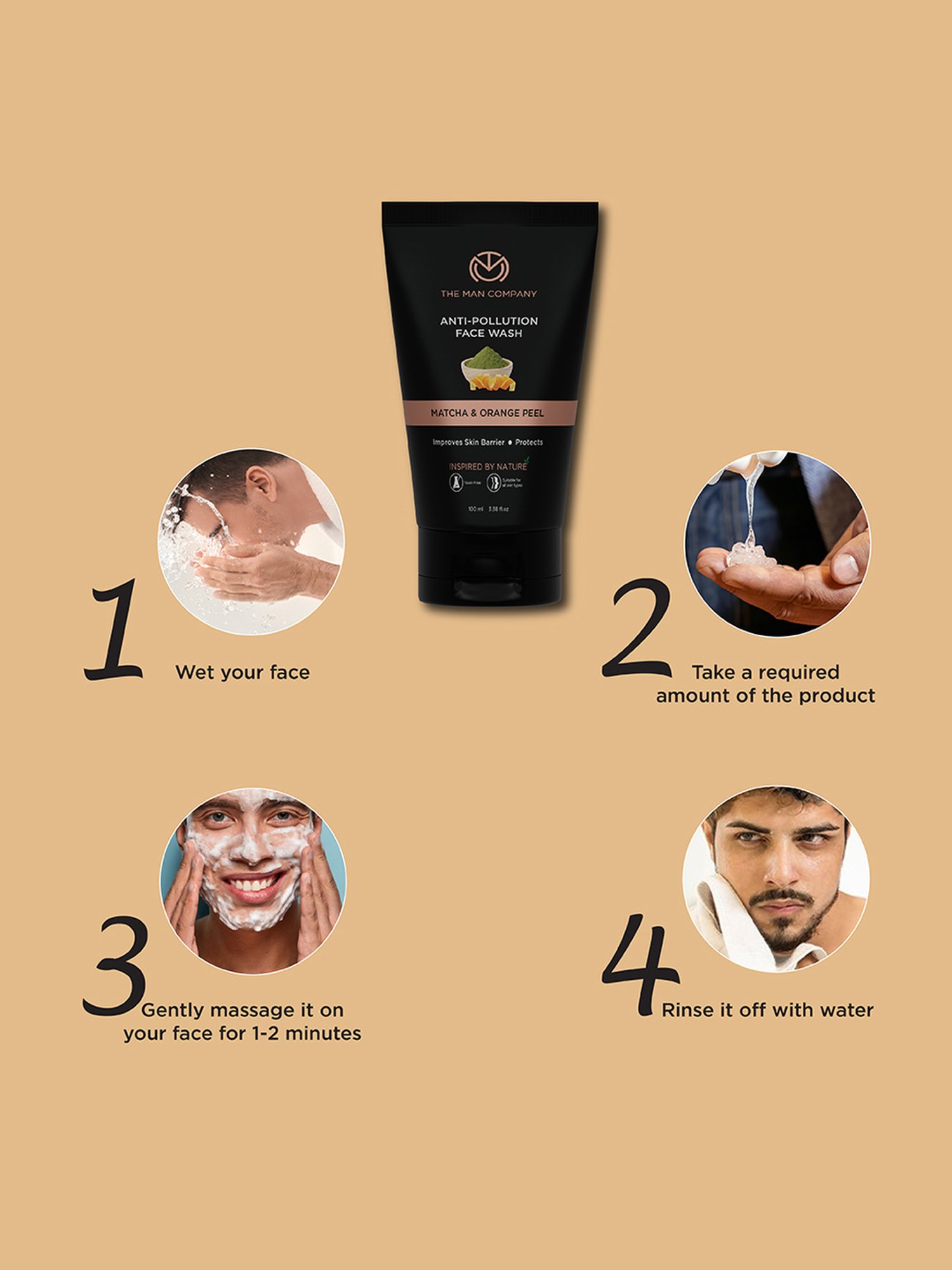 Mancode Detoxifying De Tan, Vitamin C & Acne Control Tea Tree Foaming Facewash (Pack of 3)