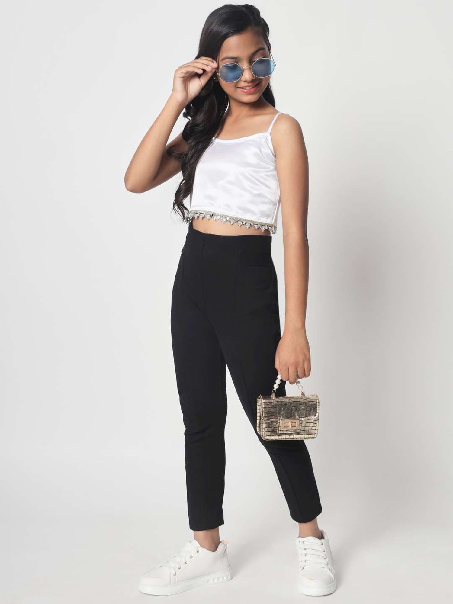 studiorasa Kids White Fitted Fit Top