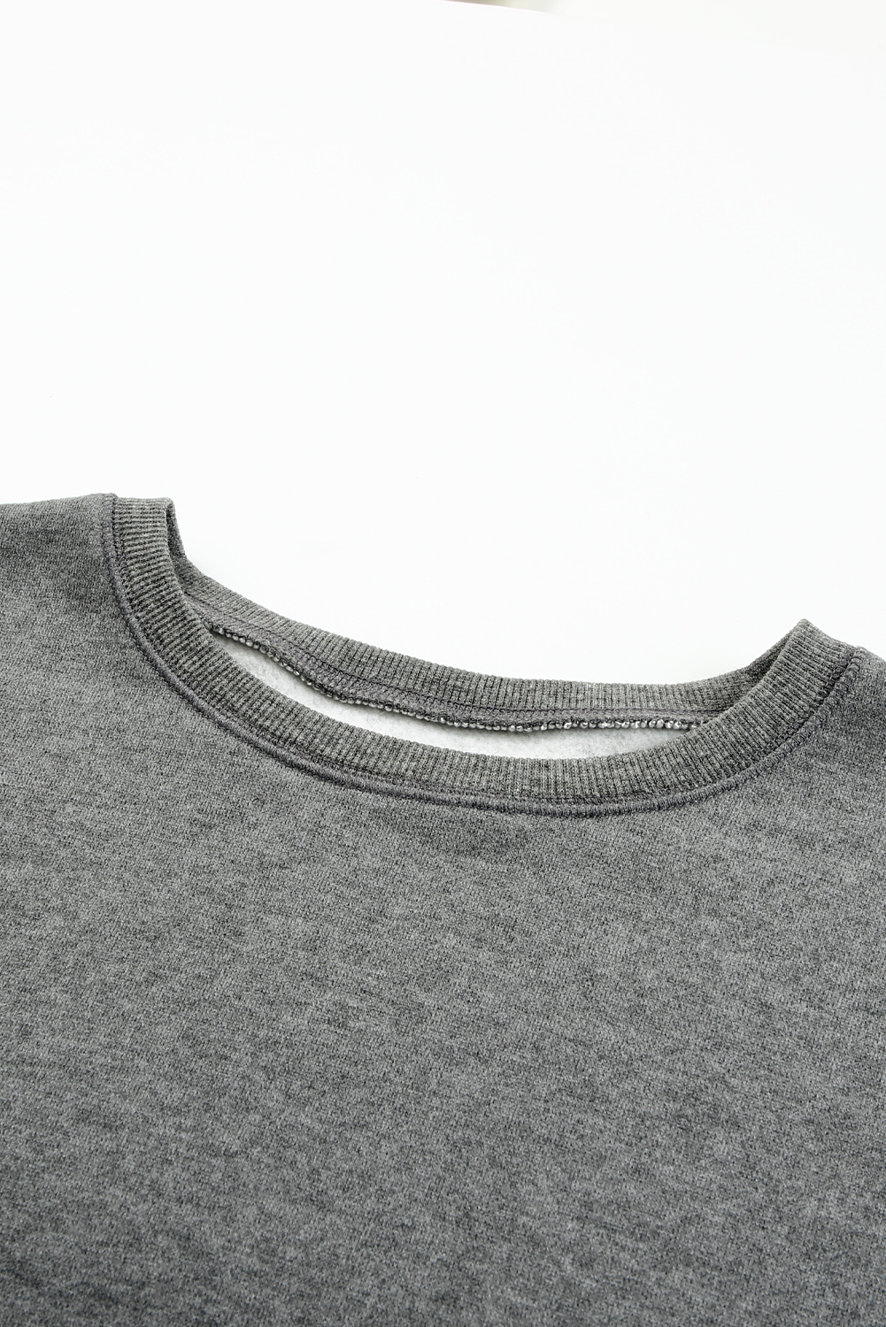 Pink Sequins Candy Cane Round Neck Sweatshirt