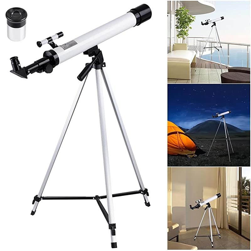 50mm Aperture 360mm Astronomy Refractor Telescope Refractive Spotting Scope Tripod Observation Travel Camp for Kid Beginner