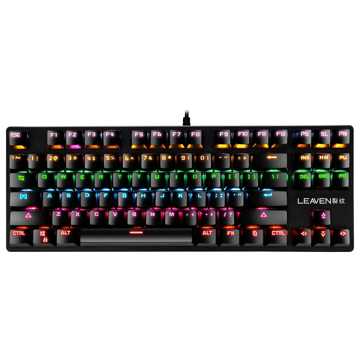 LEAVEN K550 Punk Mechanical Keyboard 87-key Green Axis Game Competitive Office Keyboard