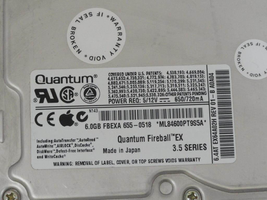 6.4GB FBEXA 655-0659,EX64A02G REV 01-M A0A0B,EX64A012 REV 01-C