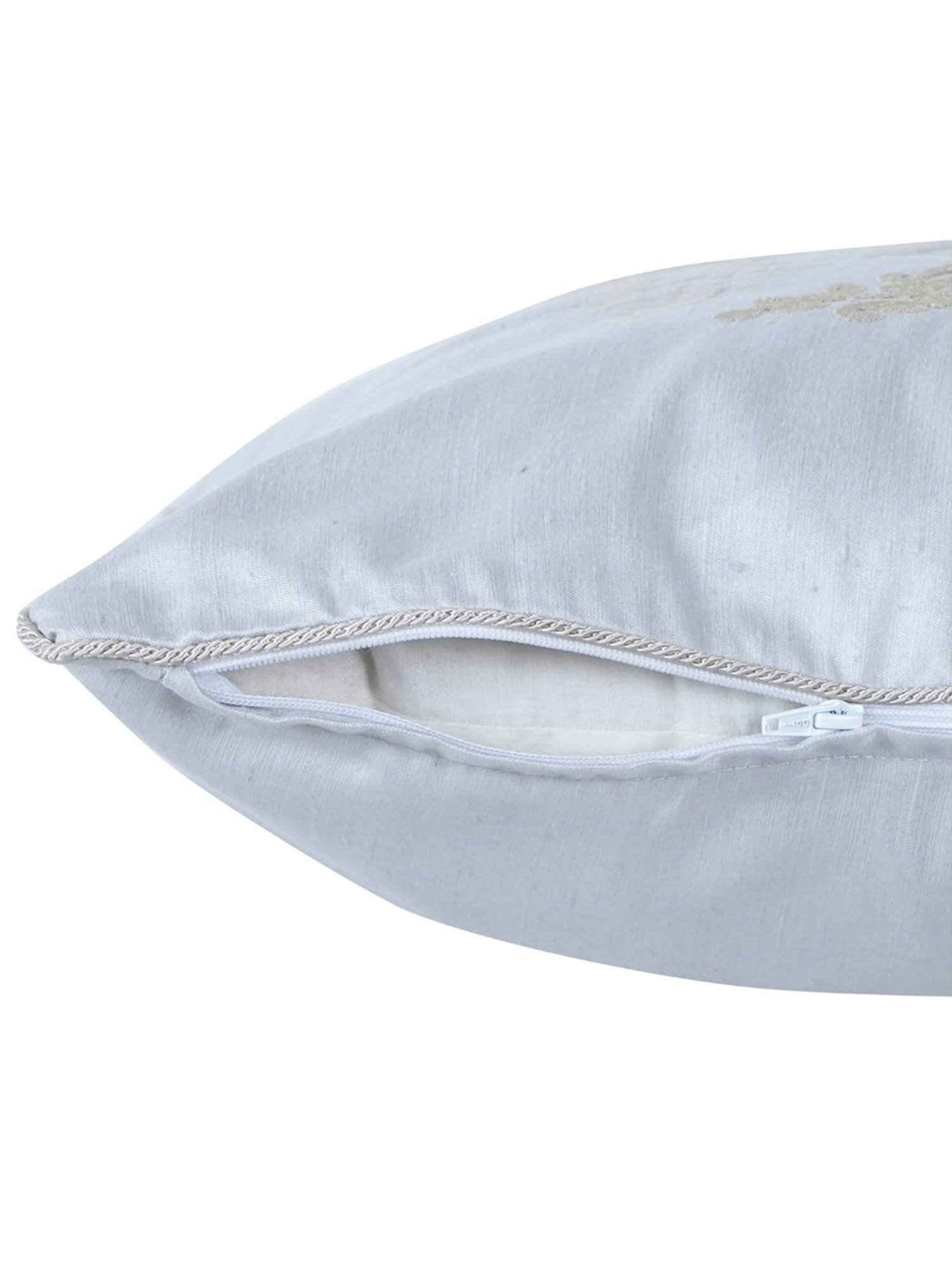 Maspar Embroidery Beige Viscose 45 L x 45 W cm Cushion Cover