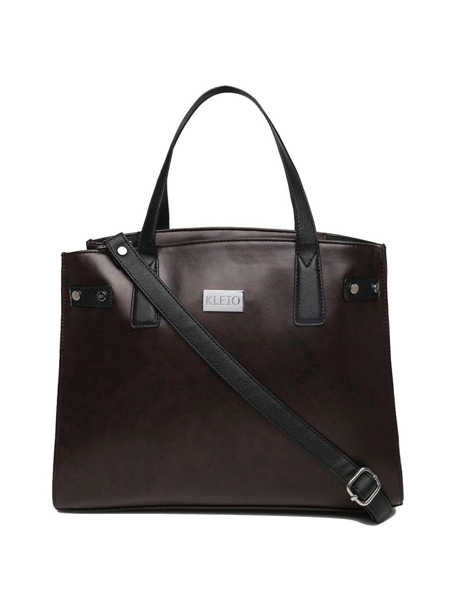 KLEIO Brown Solid Medium Handbag
