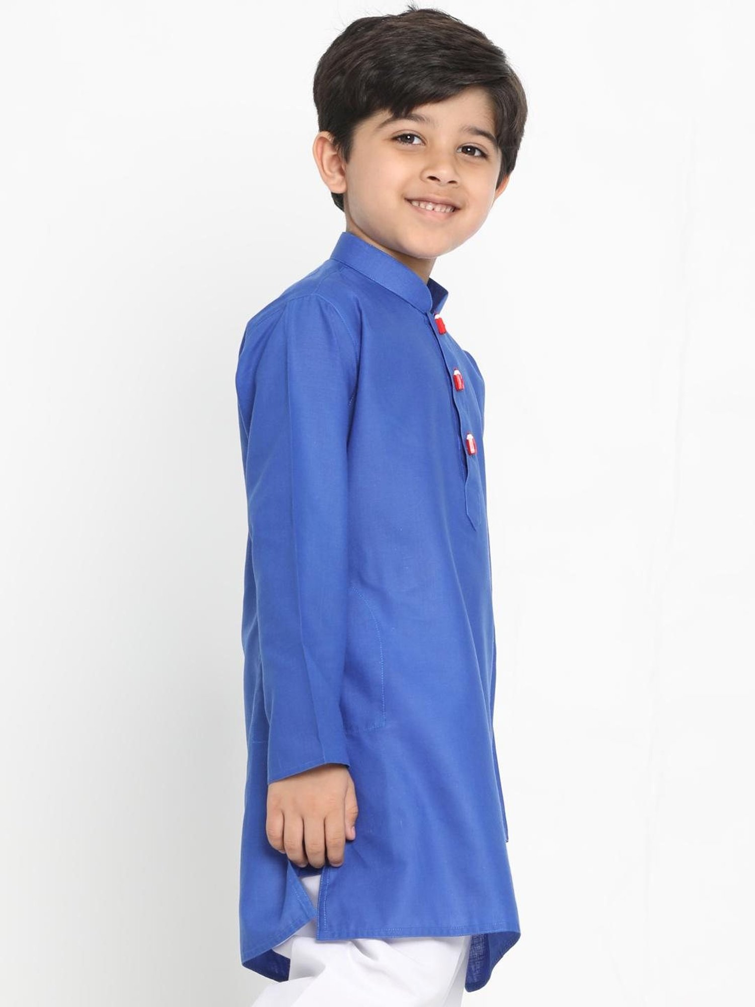 VASTRAMAY Kids Blue Modern Fit Kurta