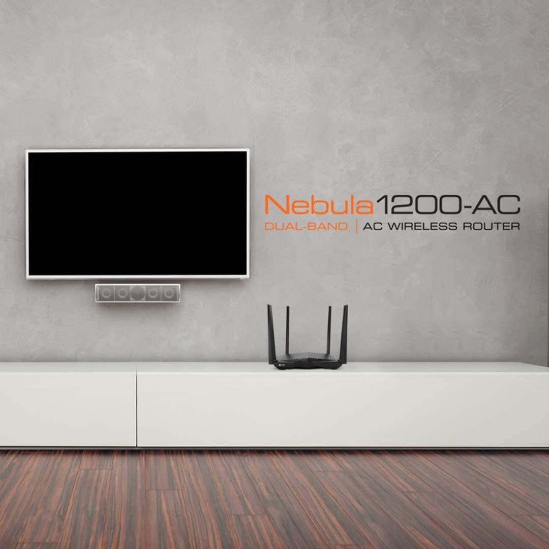 Nexxt Solutions Wireless High Speed AC1200 Dual Band Router [Nebula1200] | 1200Mbps Fast Ethernet with Signal Amplifying Antenna