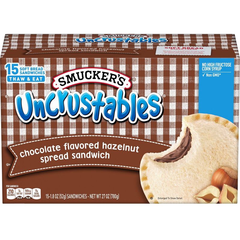 Smucker's Uncrustables Frozen Chocolate Flavored  Hazelnut Spread Sandwich - 27oz/15ct