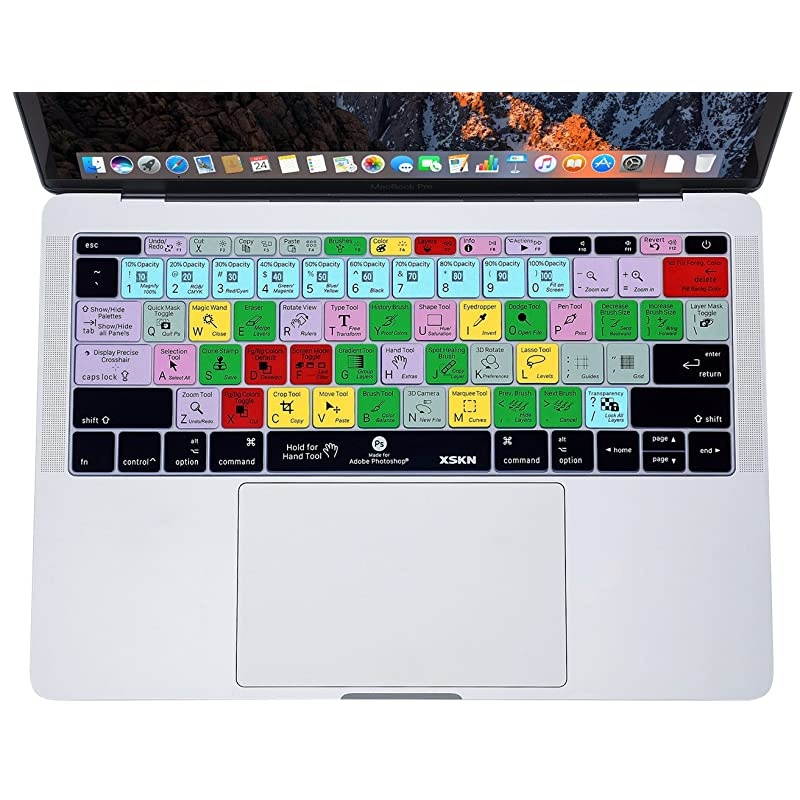 2016 Shortcut Design Series Keyboard Skin Cover for New MacBook 12 (2015 Model A1534) and New MacBook Pro 13 (2016 Newest Version Model A1708, No Touch Bar), US Version (Photoshop)