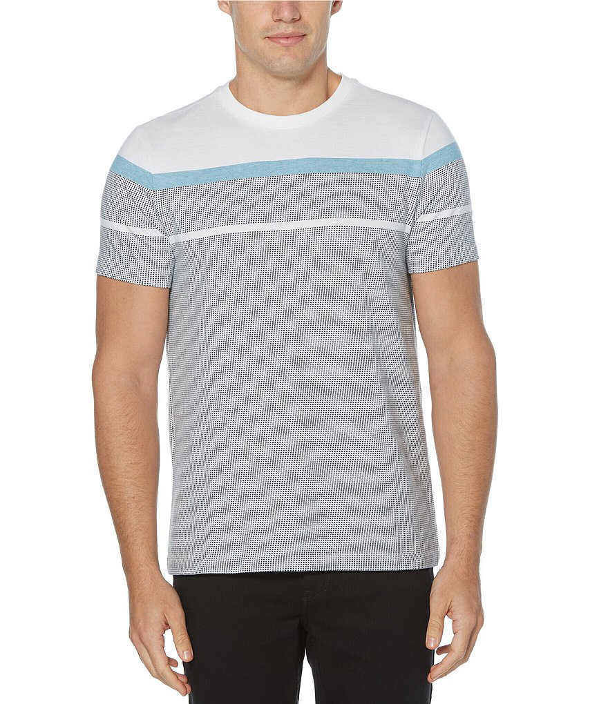 Perry Ellis Engineered Stripe Jacquard Short-Sleeve Tee