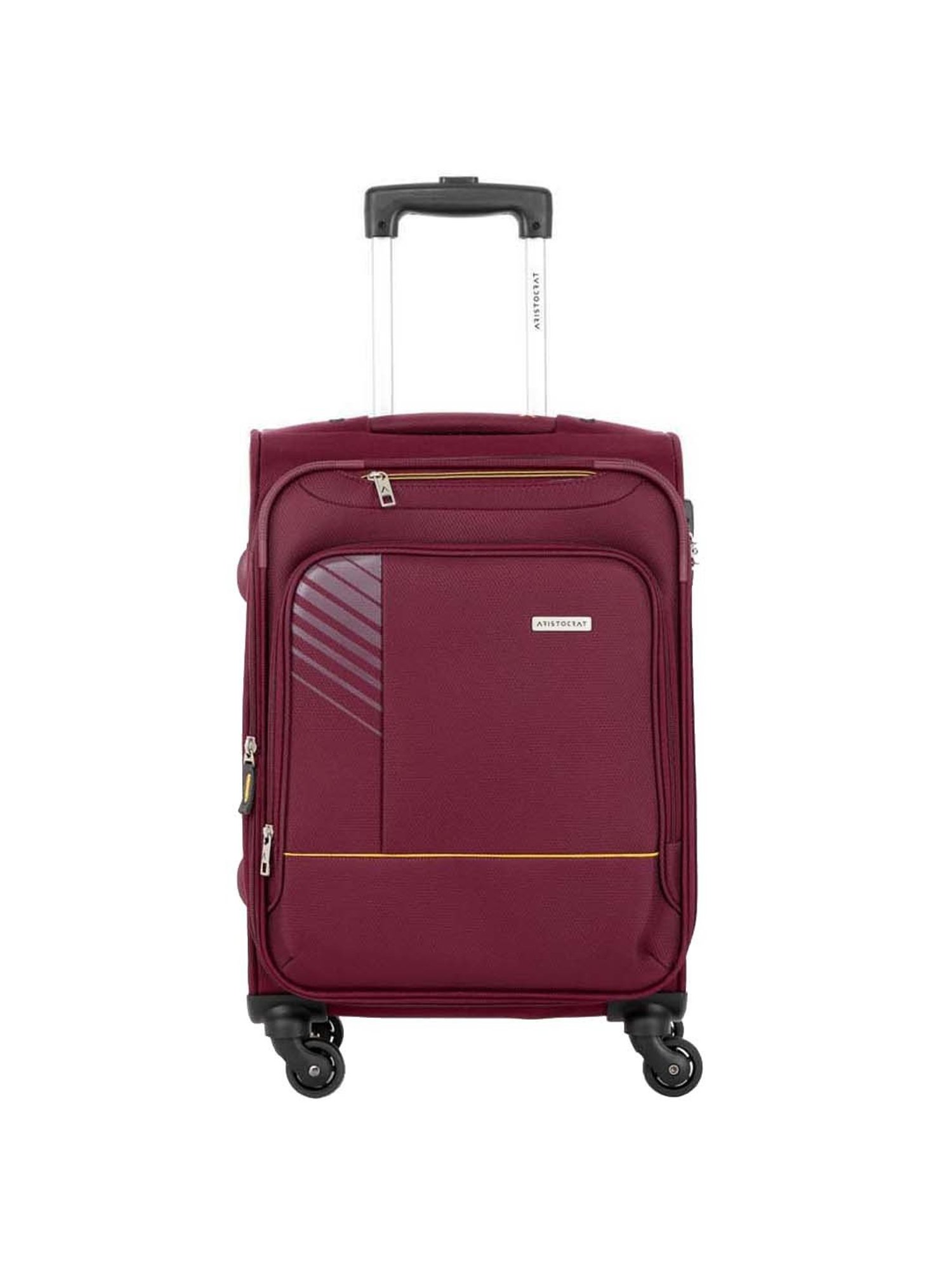 Aristocrat Vitara Red Solid Soft Small Trolley Bag - 36.4 cm