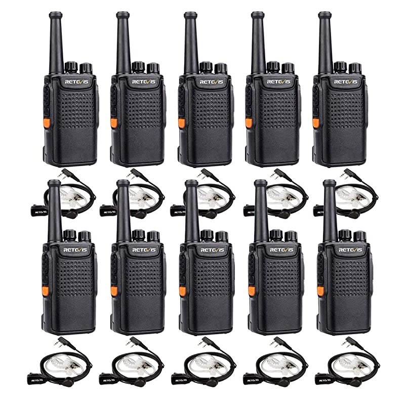 RT67 Walkie Talkies Rechargeable,Small 2 Way Radios with Earpiece,3000mAh Large Capacity Battery Flashlight,Handheld Two Way Radio for Adults,School Church Business(10 Pack)