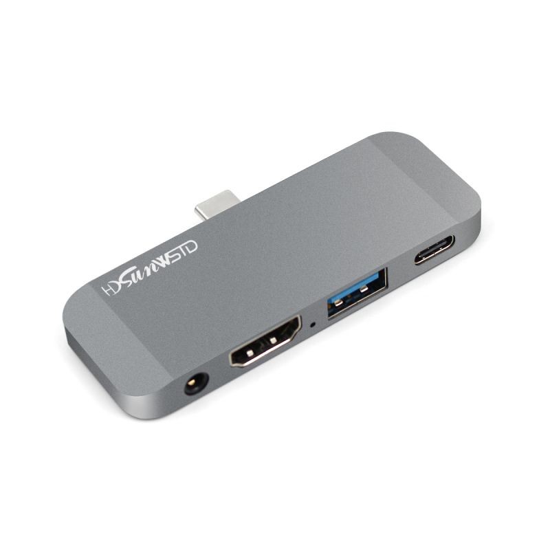 USB C HUB with HDMI USB 3.0 Type-C PD 4K Video 3.5mm Audio Adapter USB 3.1 HUB Port PD Quick Charging Port for 2018 iPad Pro MacBook Pro