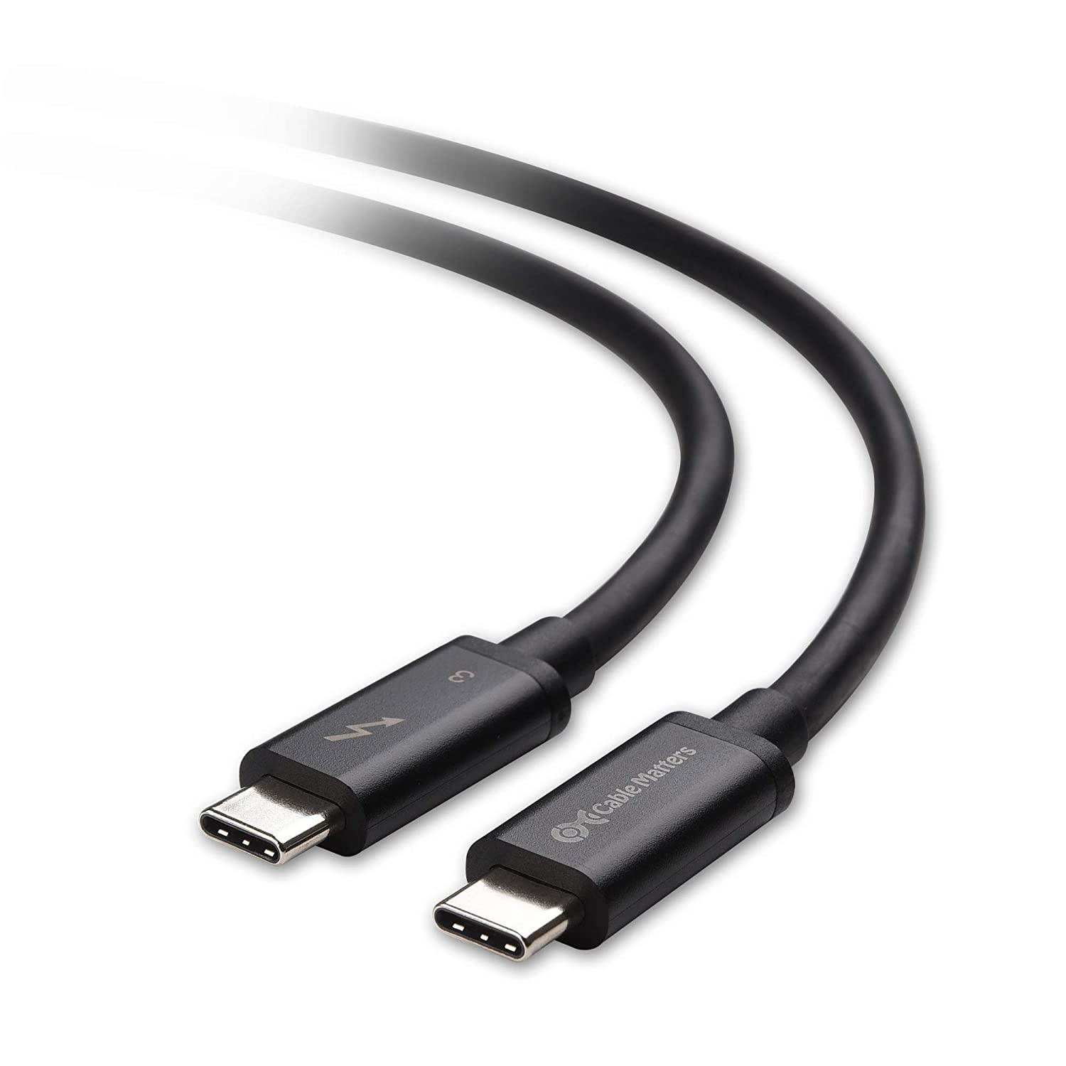 Cable Matters Certified 40 Gbps Thunderbolt 3 Cable (USB C Thunderbolt Cable) in Black 2.6 Feet Supporting 100W Charging