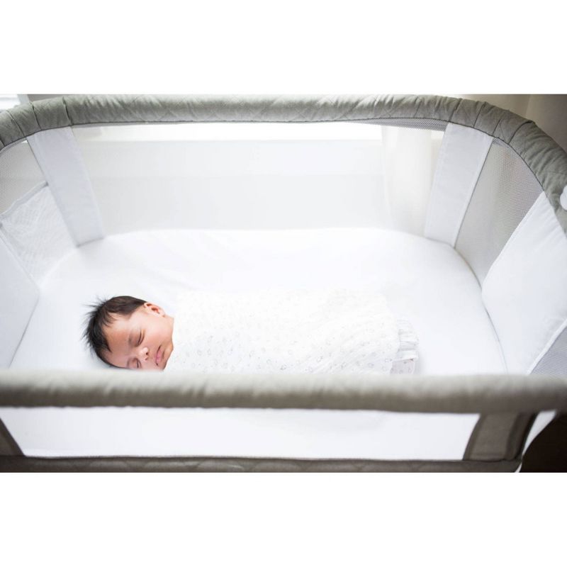 Baby Delight Beside Me Somni Deluxe Bassinet and Bedside Sleeper - Quilted Gray