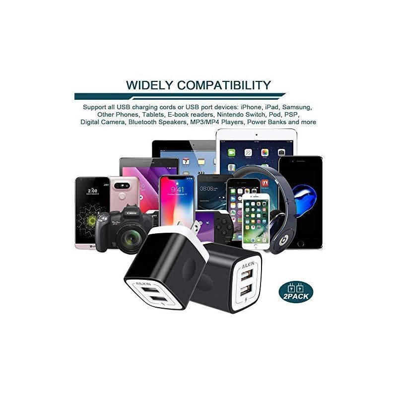 USB Wall Charger Charger Block  21A Multiport Fast Charge Power Brick Cube Replacement for iPad iPhone iPod Samsung Galaxy Huawei HTC LG Nokia or Other Cell Phone Smart Devices