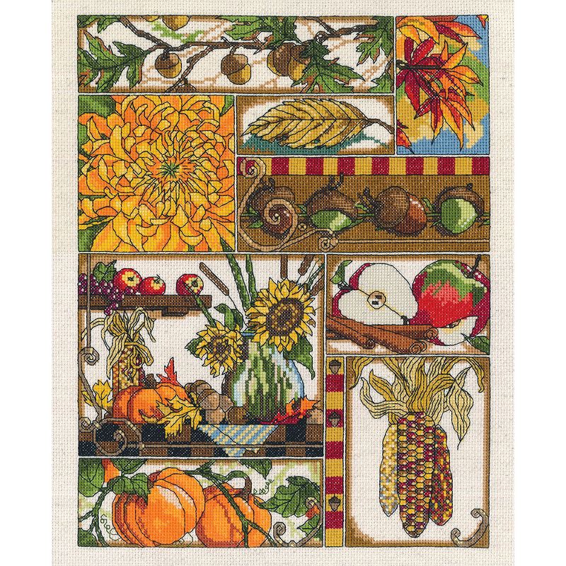 Janlynn Counted Cross Stitch Kit 11"X14"-Autumn Montage (14 Count)