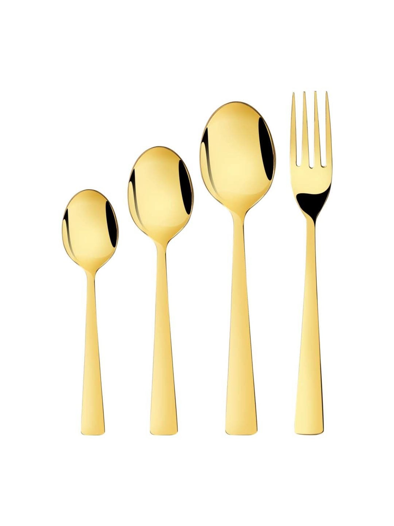 FnS Alexa Gold Stainless Steel Cutlery - Set of 24