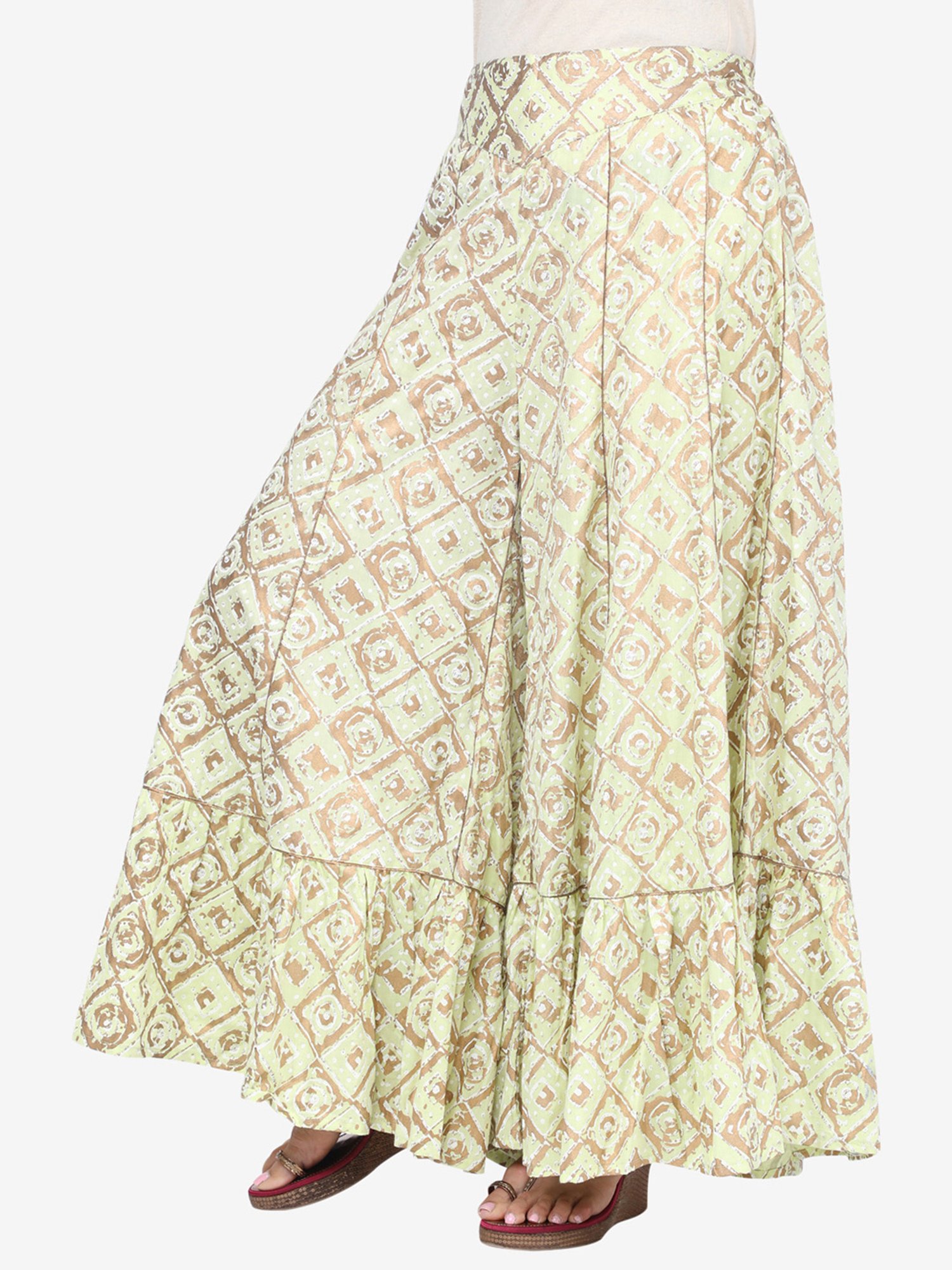 Paislei Green Printed Palazzo