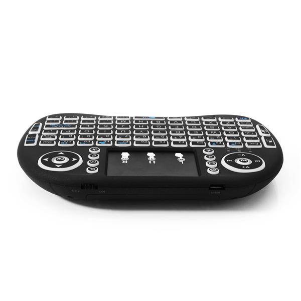 MINI i8 2.4GHz 3-color Backlight Wireless Keyboard with Touchpad Black