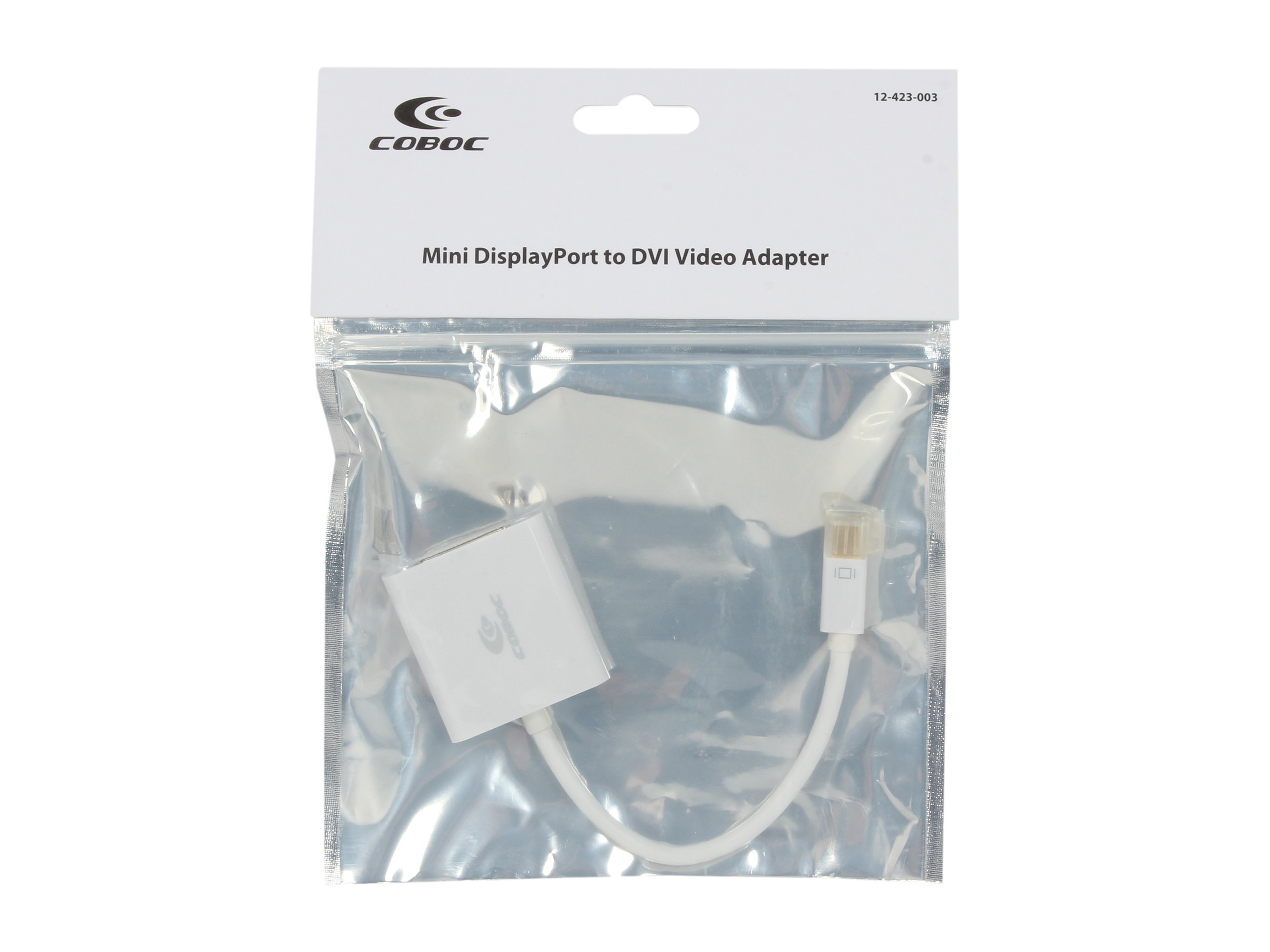 Coboc CL-AD-MDP2DVI-6-WH Mini DP DisplayPort to DVI Video Adapter Converter Compatable with Thunderbolt MacBook