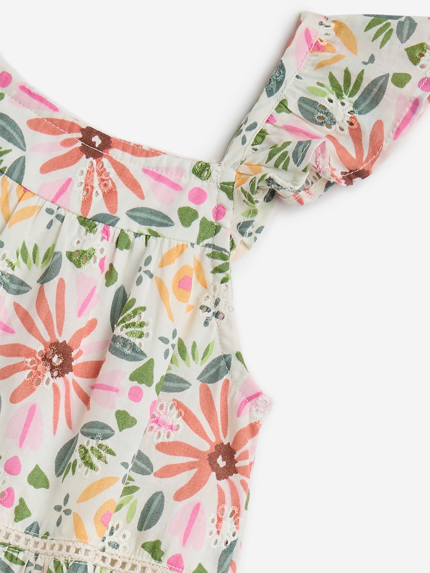 HOP Kids by Westside Multicolour Floral Printed Tiered Cotton Dress