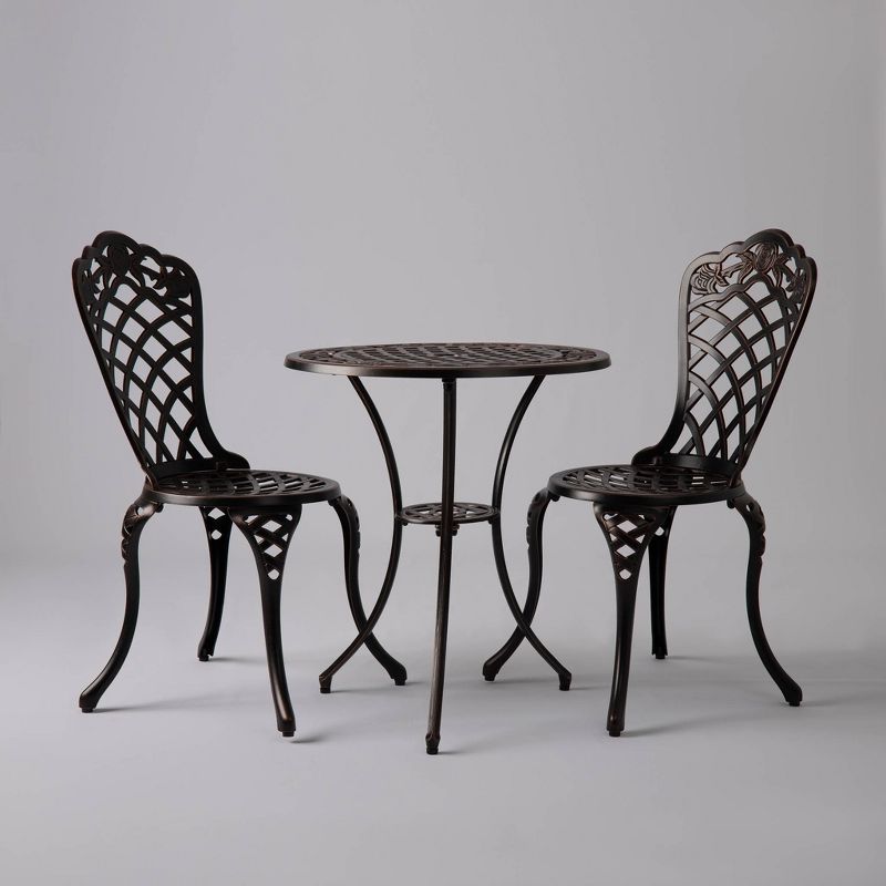 Scarlet 3pc Aluminum Bistro Set - Balkene Home