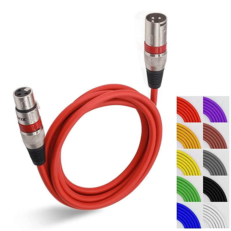 6 Ft XLR Cable 10Pack 6ft Short XLR Microphone Mic Patch Cable MultiColored  3Pin Balanced XLR Male to XLR Female