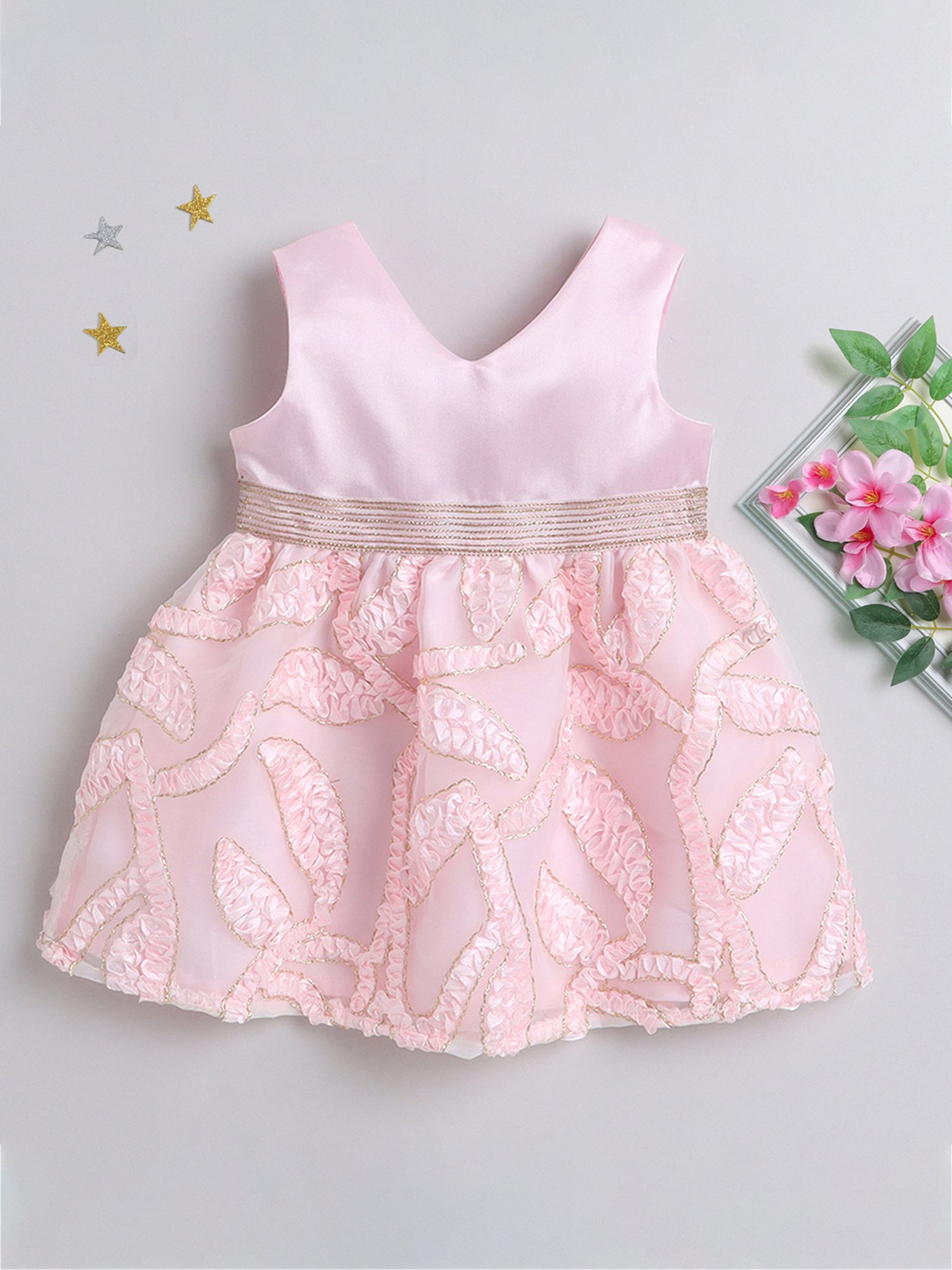 Pink Chick Kids Navy Solid Party Gowns