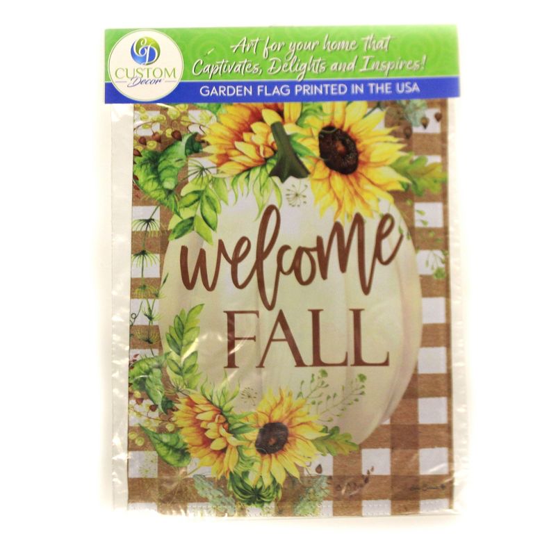 Home & Garden 18.0" Sunflower Pumpkin Flag Autumn Double Sided Custom Decor  -  Flags