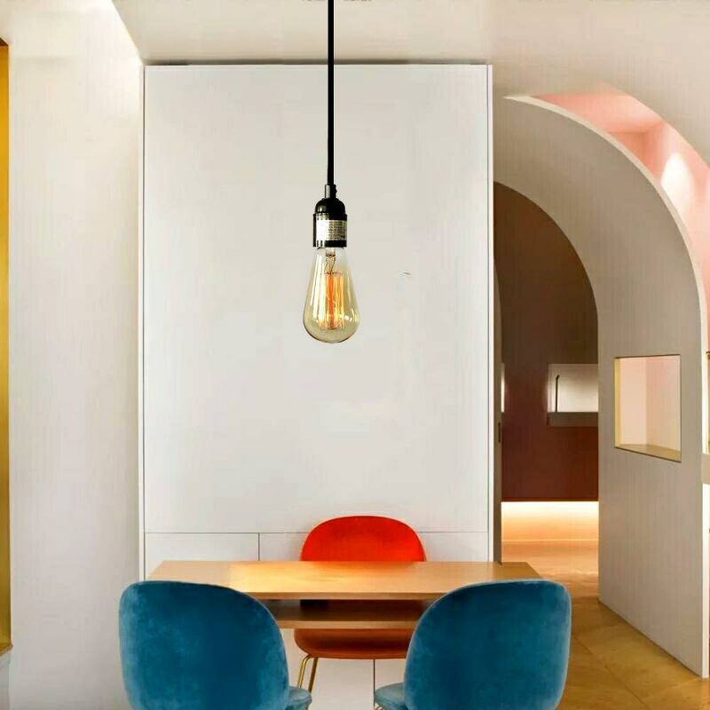 2" x 2" x 40" Alexandra Adjustable Height 1 Light Edison Lamp Black - Warehouse of Tiffany