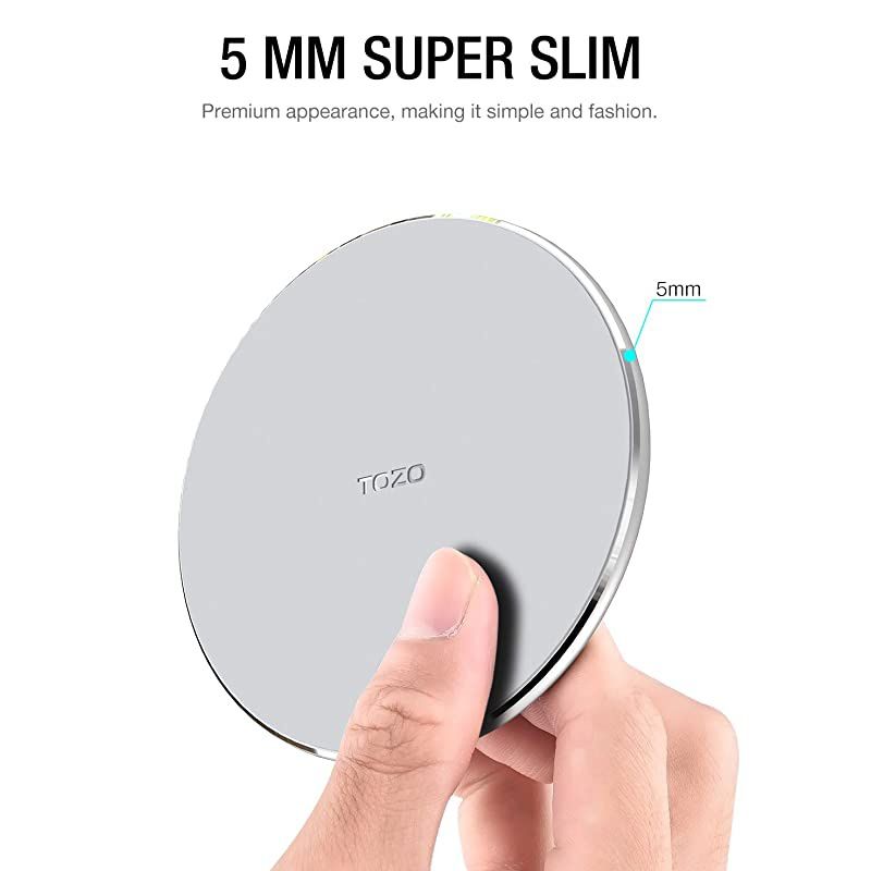 W1 Wireless Charger Thin Aviation Aluminum Computer Numerical Control Technology Fast Charging Pad GrayNO AC Adapter